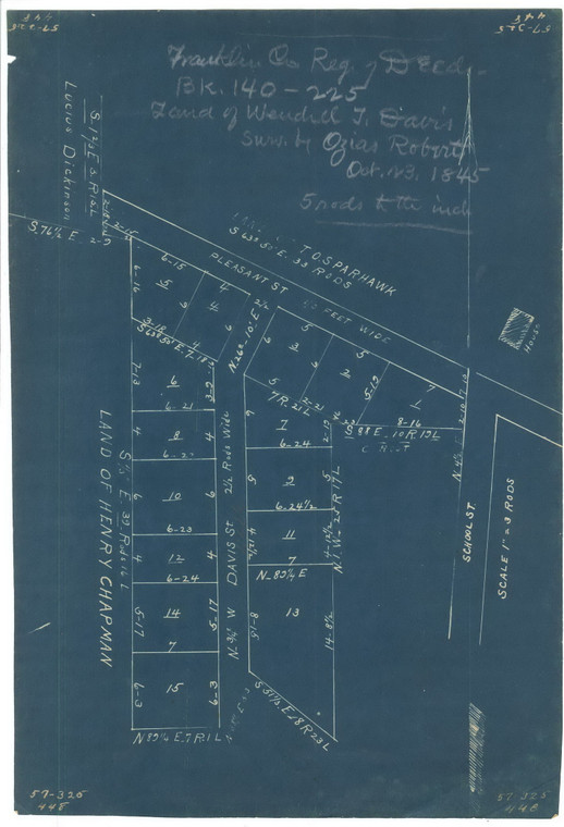 Henry Chapman - Davis St. Subdivision Greenfield 57-325 - Map Reprint