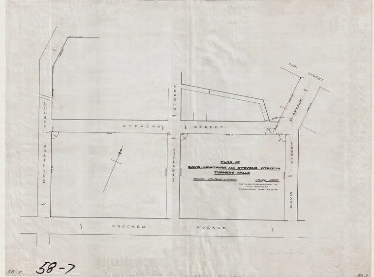 Davis Ave. - (With Montague & Stevens Sts.) Montague 58-007 - Map Reprint