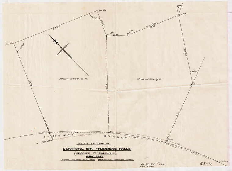 Central St. - Lots Montague 58-112 - Map Reprint