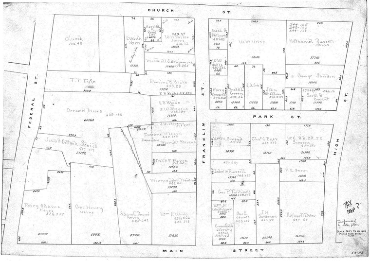 Plan Showing Owners of Lots (Deed Data) - Tax map? Greenfield 58-115 - Map Reprint