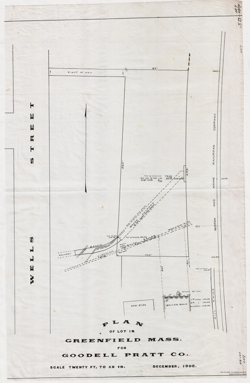 Goodell - Pratt Co. - Lot at B.+M. R.R. Greenfield 58-127 - Map Reprint