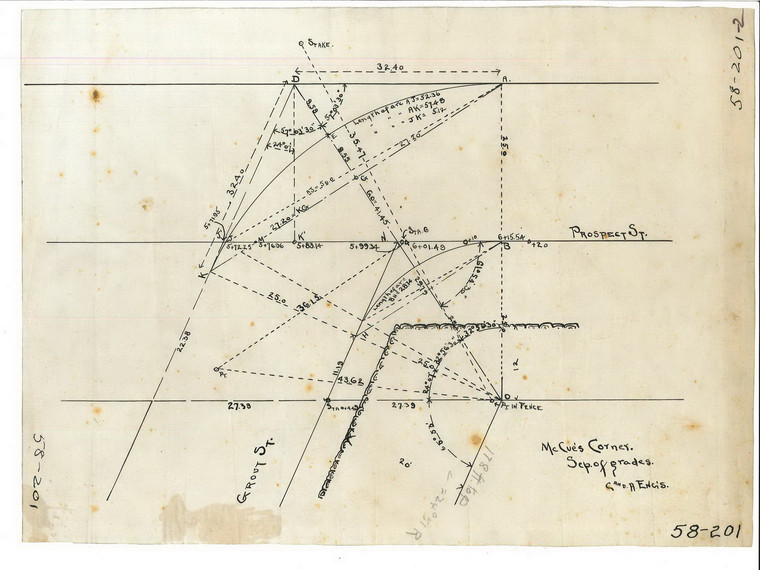 Separation of Grades- McCue's Corner Montague 58-201-2 - Map Reprint
