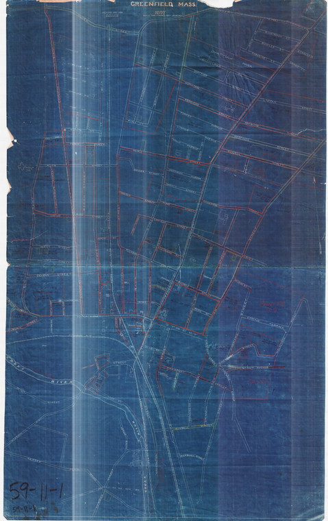 Map of Greenfield ---w C&A Plans indexed on it Greenfield 59-11-1 - Map Reprint