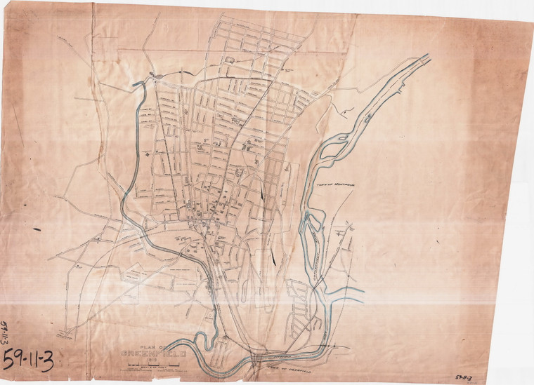 Map of Greenfield by C & A  with markups Greenfield 59-11-3 - Map Reprint