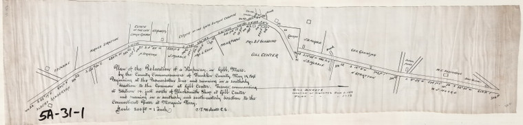 County Road - Bernardston Town Line through Gill Center to Morgan's Ferry  Sheet 1 Gill 5A-031-1 - Map Reprint