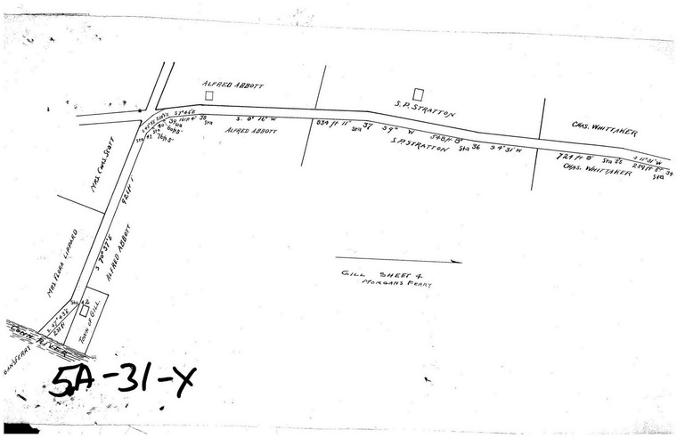 County Road - Bernardston Town Line through Gill Center to Morgan's Ferry  AT River - Sheet 4 Gill 5A-031-X - Map Reprint