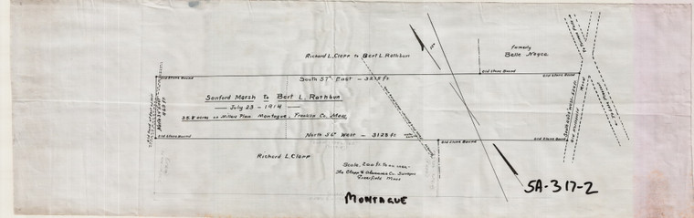 Richard L. Clapp, Sanford Marsh to Burt L. Rathbun - N. End Millers Plain Montague 5A-317-2 - Map Reprint