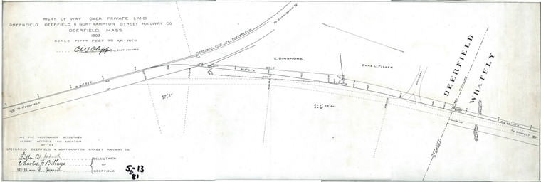 Greenfield - Deerfield Street Railway- Right of Way - Sugarloaf Deerfield 5B-013-81 - Map Reprint