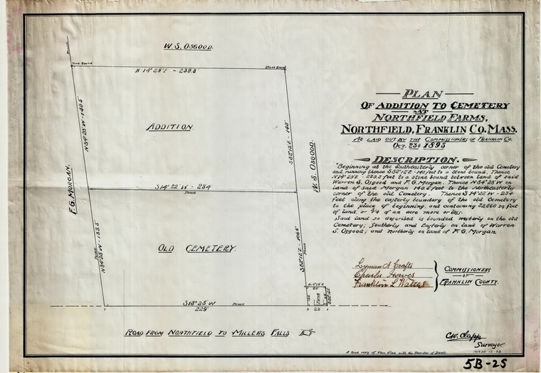 Addition to Cemetery  - Northfield Farms Northfield 5B-025Northfield - Map Reprint