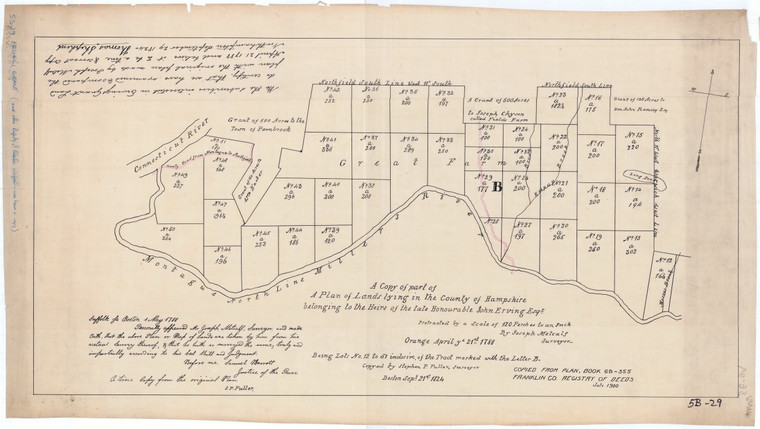 Metcalf 's Survey of Erving's Grant 1900 copy of 1824 copy Erving 5B-029 - Map Reprint