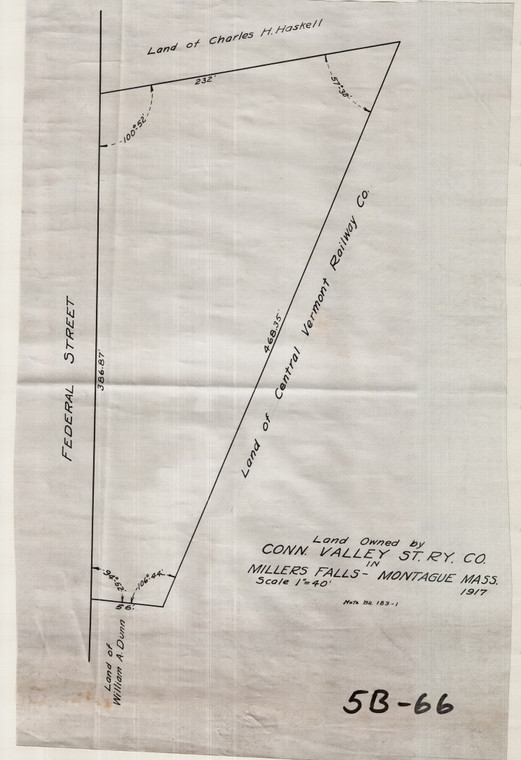 Connecticut Valley Street Railway -  Lot on Federal St. Montague 5B-066 - Map Reprint