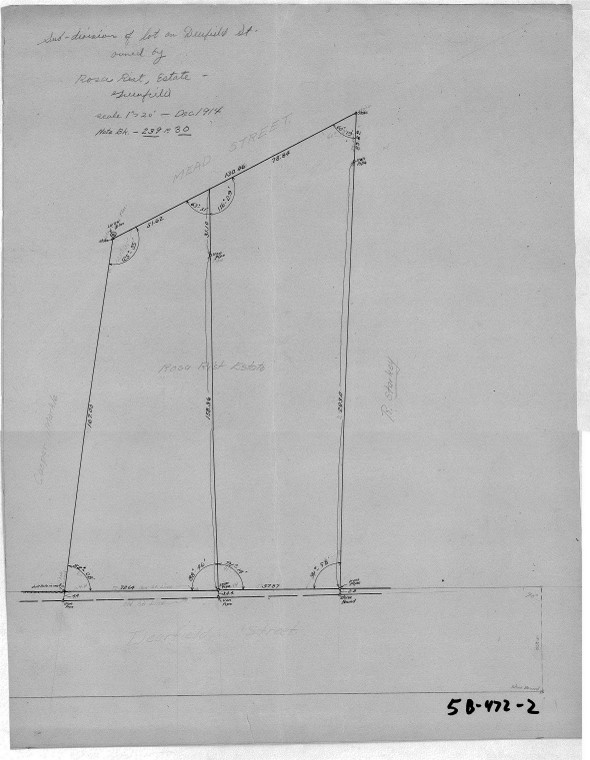 Ross Rist Est. - Between Deerfield + Mead Sts.  2 lots  wkplan Greenfield 5B-472-2 - Map Reprint Ross Rist Est. - Between Deerfield + Mead Sts.  2 lots  wkplan Greenfield 5B-472-2 - Map Reprint