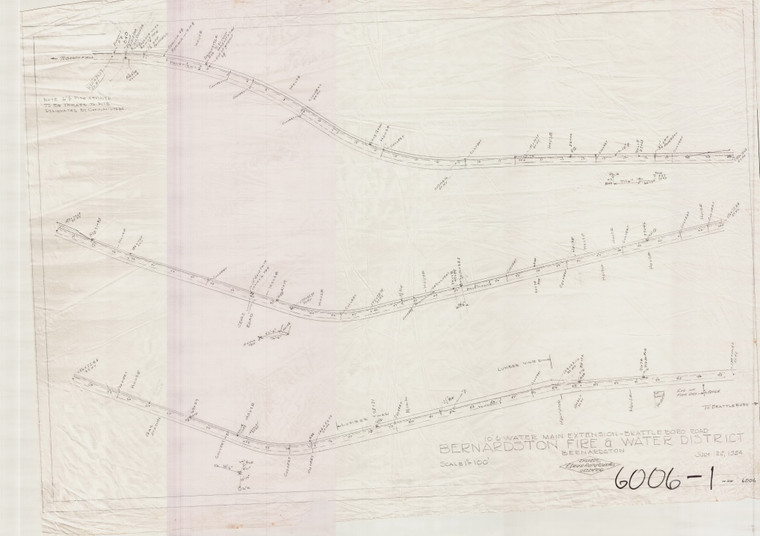 Water Main Extention - Brattleboro Road Bernardston 6006-1 - Map Reprint