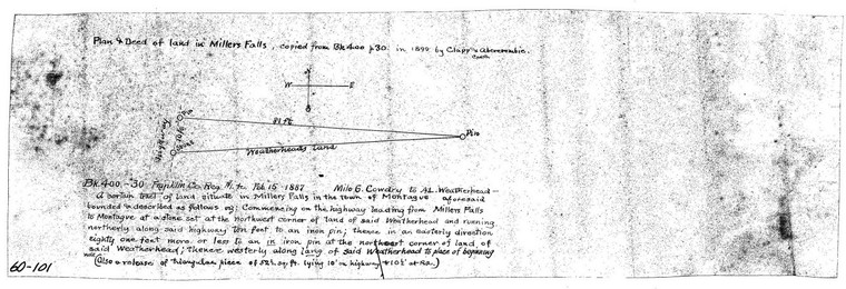 A.L. Weatherhead Land - copied from Bk 400 pg 30 Montague 60-101 - Map Reprint