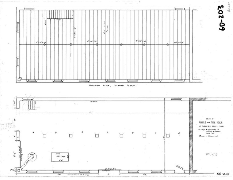 Roller & Tool House - Floor Plan  second floor Montague 60-203 - Map Reprint