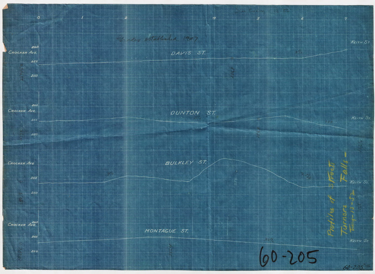 Bulkley St. - Profile (With Davis, Dunton, & Montague Sts) Montague 60-205 - Map Reprint