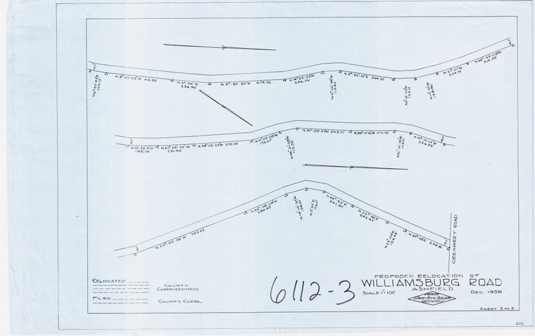 Williamsburg Rd. LO   3 Sheets Ashfield 6112-3 - Map Reprint