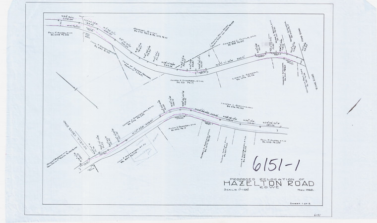 Hazelton Rd.    2 sheets Rowe 6151-1 - Map Reprint