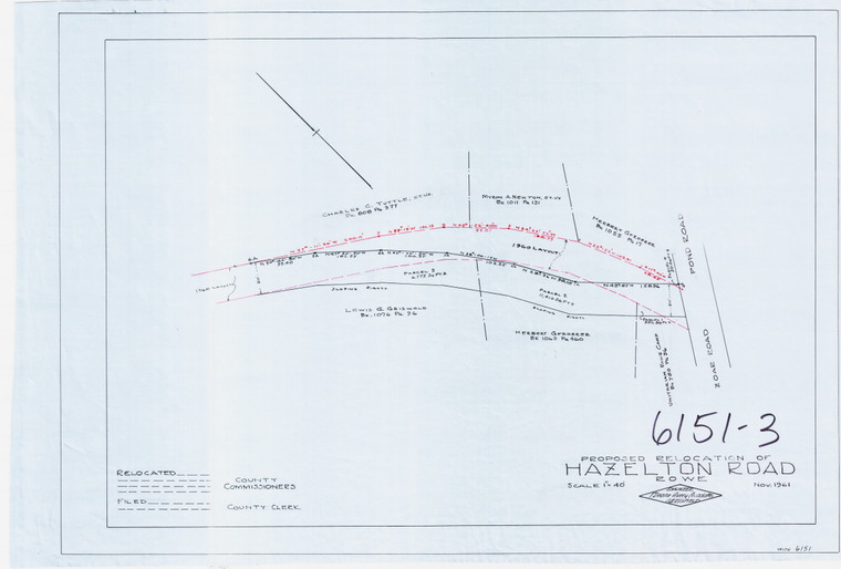 Hazelton Rd. Rowe 6151-3 - Map Reprint