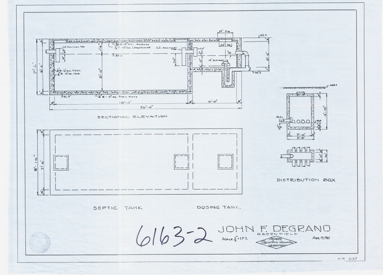 John F. Dagrano    Sewage disposal Greenfield 6163-2 - Map Reprint