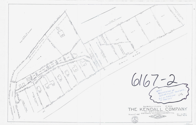 The Kendall Company Subdivision - many lots Sheet 2 of 2 Colrain 6167-2 - Map Reprint