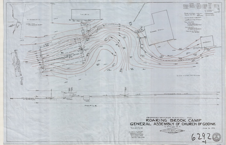 Roaring Brook Camp - Sewage Disp.  near Dfld Town Line Conway 6292-1 - Map Reprint