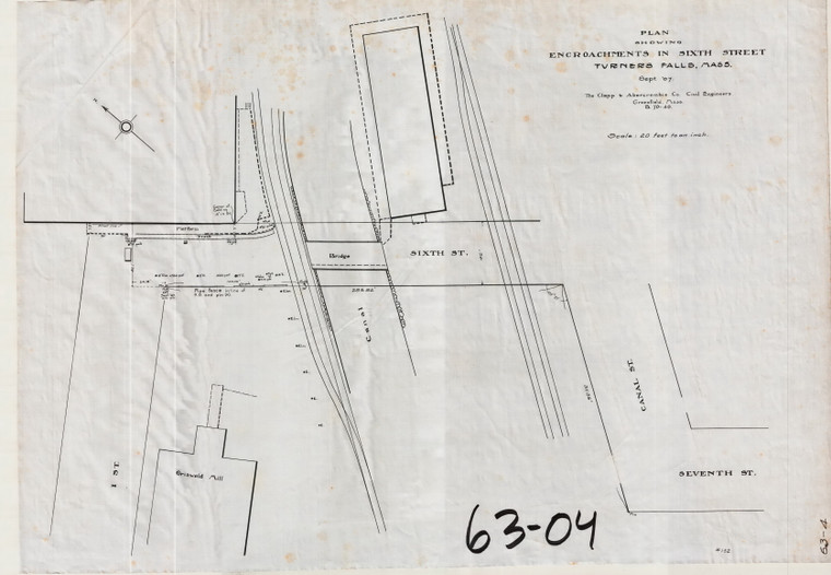 Sixth Street - Encroachments On - 
at Bridge Montague 63-004 - Map Reprint