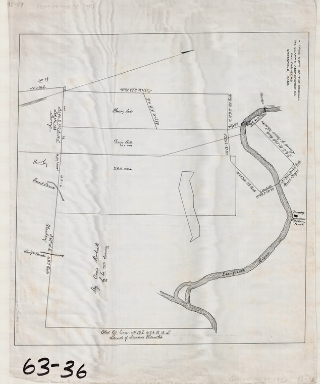 Ozias Roberts Survey - Charlemont + Florida  on Savoy - Hawley Town Line Charlemont, Florida 63-036 - Map Reprint