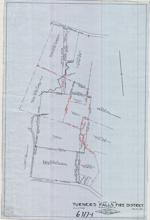 Turners Falls Fire District    Central St    Swamp Rd Montague 6317-1 - Map Reprint