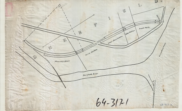 Turners Falls Branch R.R.  1 of 6 sheets - Starts at Deerfield River Mostly in Montague - also Deerfield (Now Greenfield) Greenfield 64-317-01 - Map Reprint