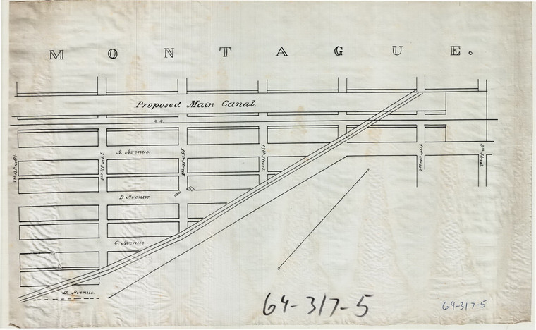 Turners Falls Branch R.R.    5 of 6 sheets main Canal  Montague 64-317-05 - Map Reprint