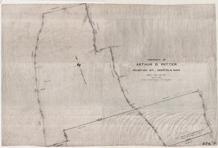 Arthur D.Potter - Pocumtuck Mountain Lot Deerfield 65-006 - Map Reprint