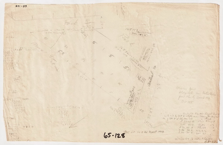 Moore's Heirs - Building Lots - Moore, Park + Central St. - M. Falls Erving 65-128 - Map Reprint