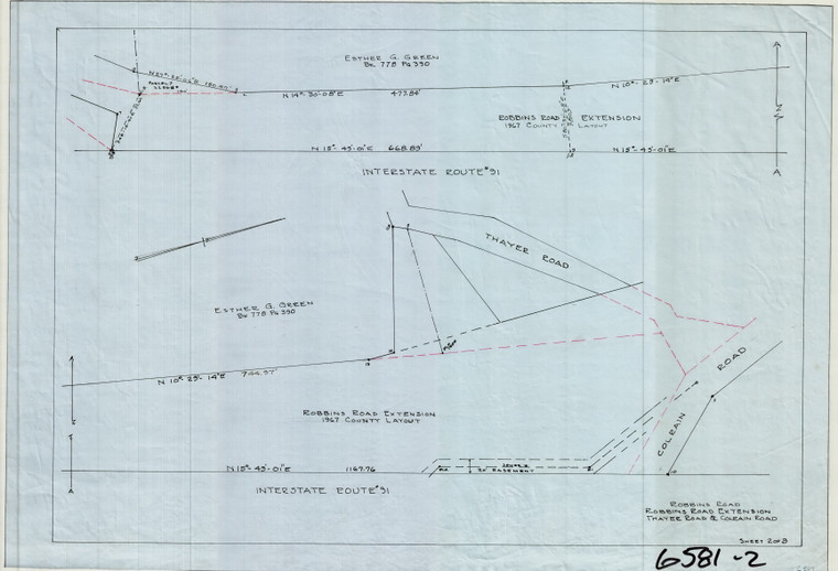 Robbins Rd    Robbins Rd Ext.    Thayer Rd    Colrain Rd    County Rd Greenfield 6581-2 - Map Reprint