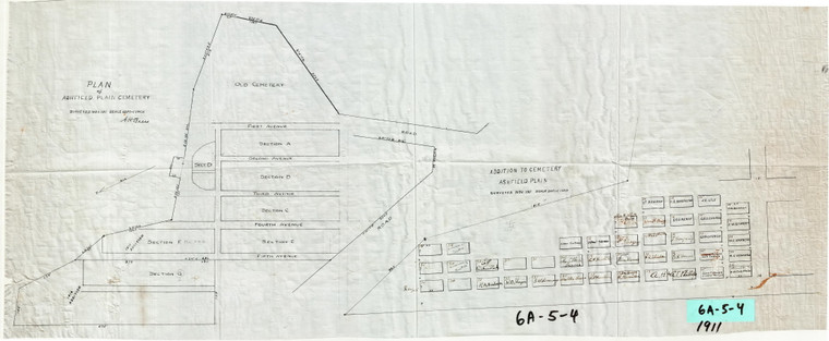 Cemetery at Ashfield Plain  Addition to Cemetery Ashfield 6A-005-4Ashfield - Map Reprint