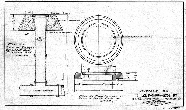 Lamphole Cover and Construction Miscelaneous A-094 - Map Reprint