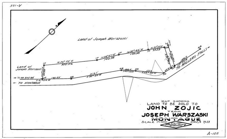 Joseph Warszaski to John Zojic - Montague Montague A-125 - Map Reprint