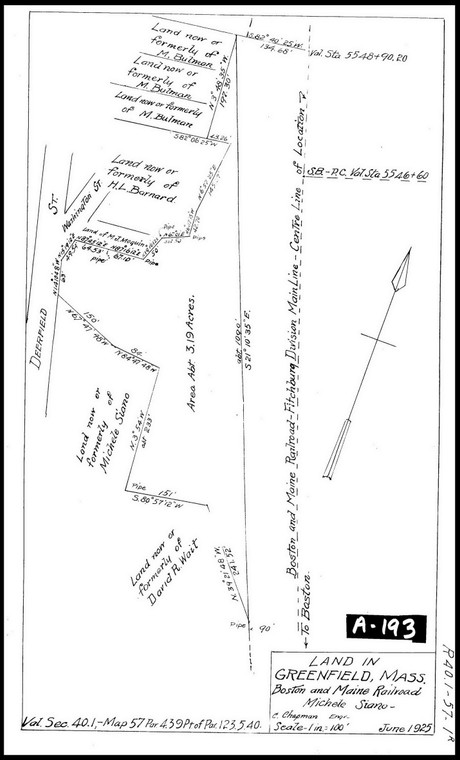 B&M RR Greenfield A-193 - Map Reprint