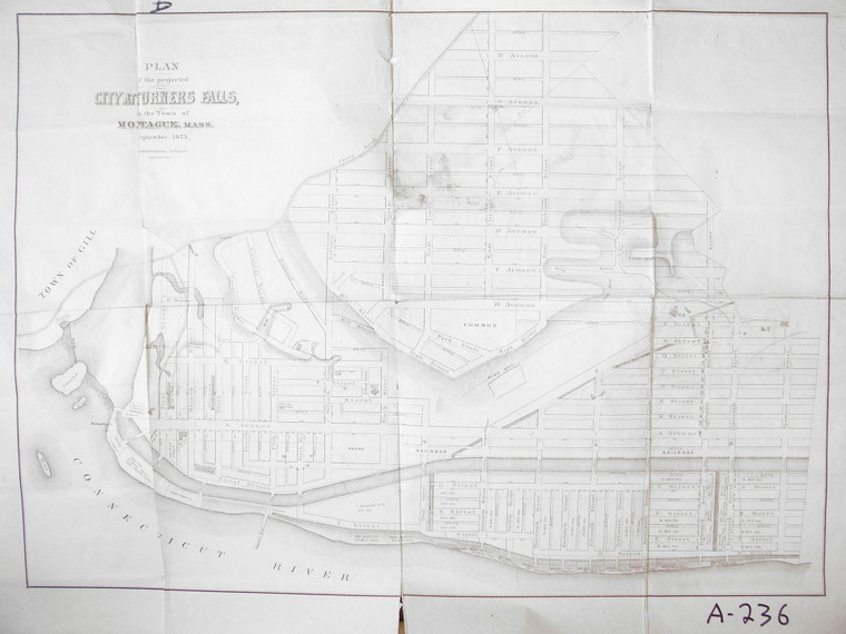 Turners Falls - Plan of City by Wm P. Crocker Montague A-236 - Map Reprint