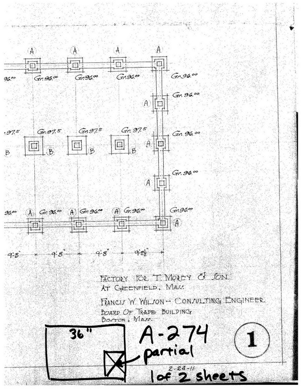 T. Morey    Foundations Greenfield A-274 - Map Reprint