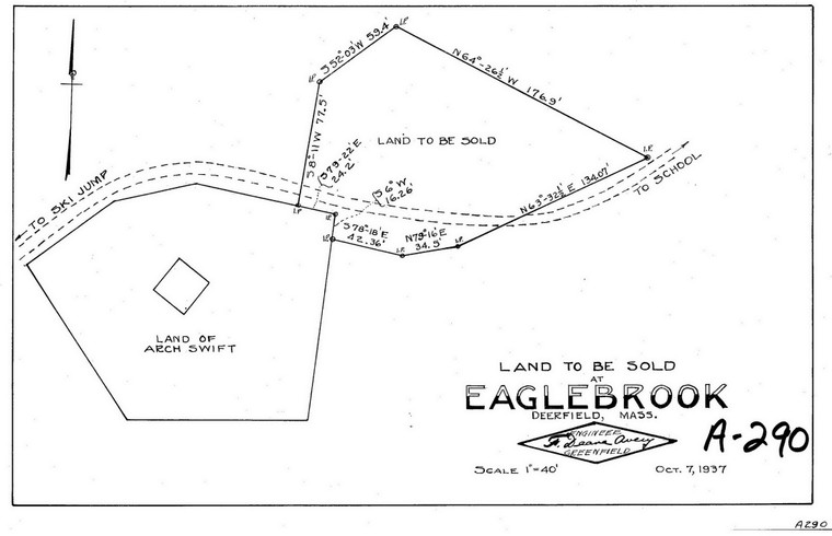 Eaglebrook - Land to be Sold for Infirmary Site Deerfield A-290 - Map Reprint