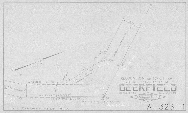 Franklin County - Change in Location of p/o Gr. River Rd Deerfield A-323-1 - Map Reprint