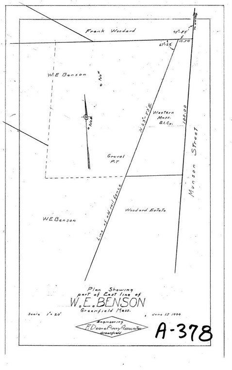 W.E. Benson, part of East line Greenfield A-378 - Map Reprint