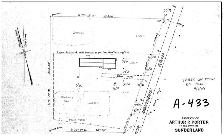 Arthur P. Porter    (on Lower Montague Rd.) Sunderland A-433 - Map Reprint