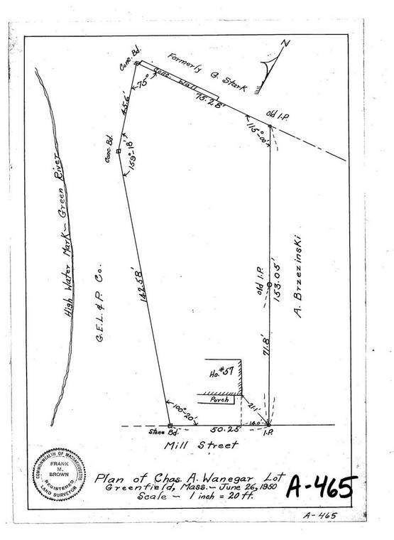 Chas. A. Wanegar Lot Greenfield A-465 - Map Reprint