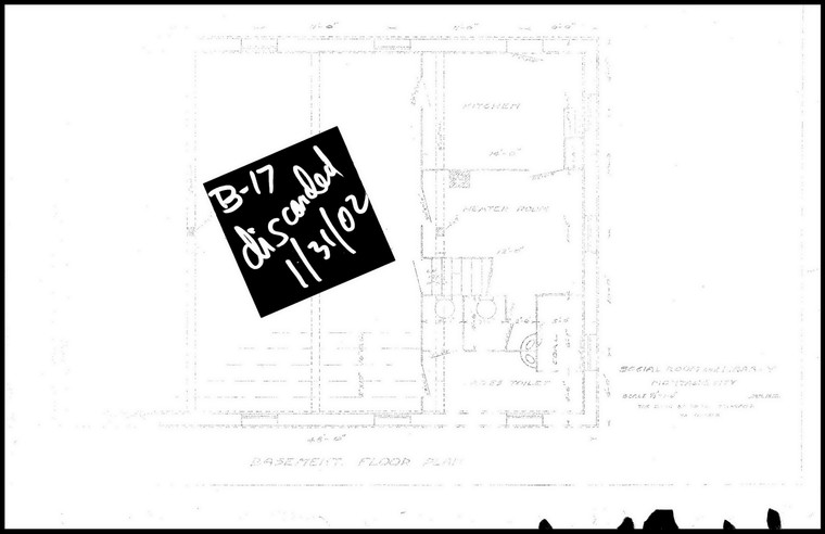 Social Room Library Basemant Floor Plan - Montague City Montague B-17 - Map Reprint