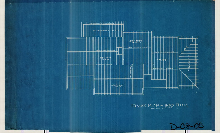 House Plans by Drew Framing Plan 3rd fl Buildings D-08-05 - Map Reprint