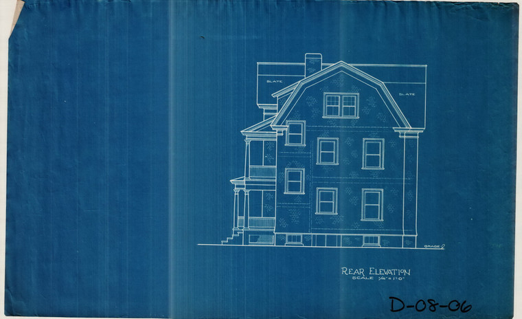 House Plans by Drew Rear Elevation Buildings D-08-06 - Map Reprint