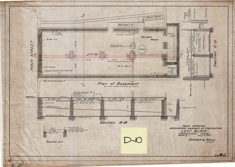 Levy Block    Prop Foundation Greenfield D-10 - Map Reprint