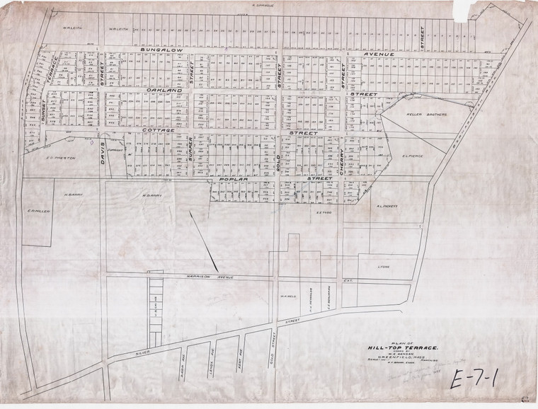 W.E. Benson    Hilltop Terrace Greenfield E-07-01
 - Map Reprint